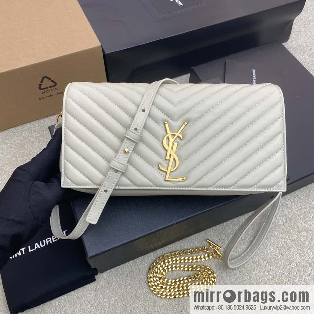 KATE 99 quilted sheepskin handbag milky white sheepskin/gold Model: 604276