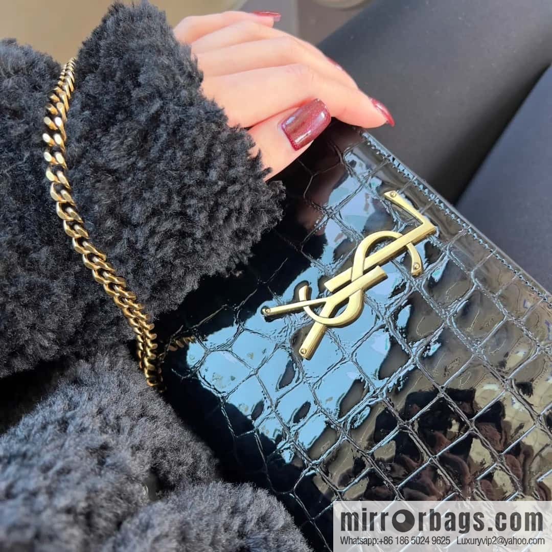 KATE 99 imported leather stone pattern handbag black stone pattern/gold model: 723660