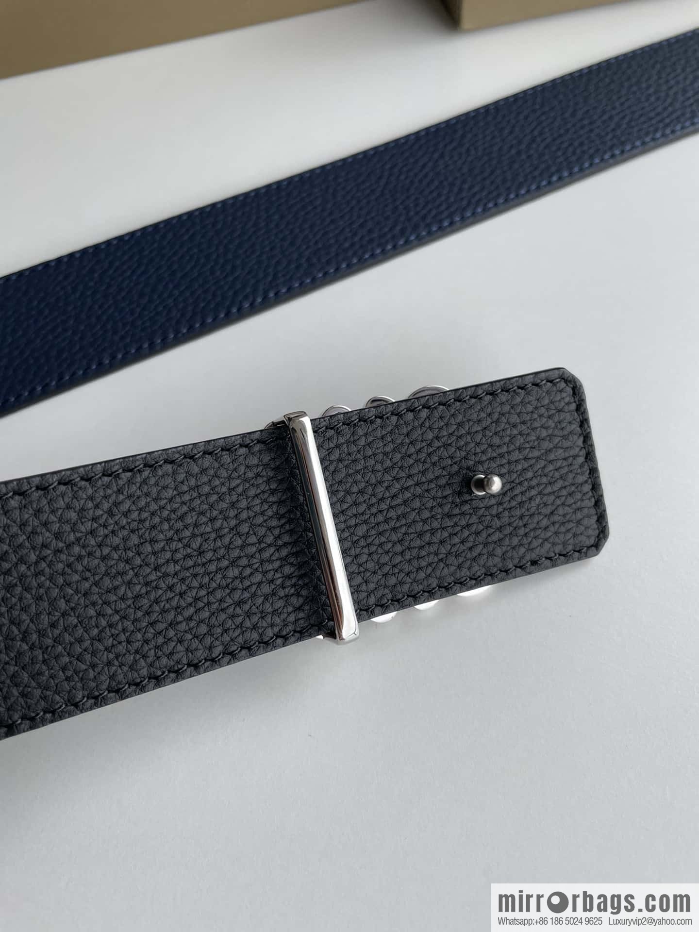 LOEVE Luo Yiwei stainless steel logo pattern metal buckle with the first layer of cowhide double-sided belt 40mm