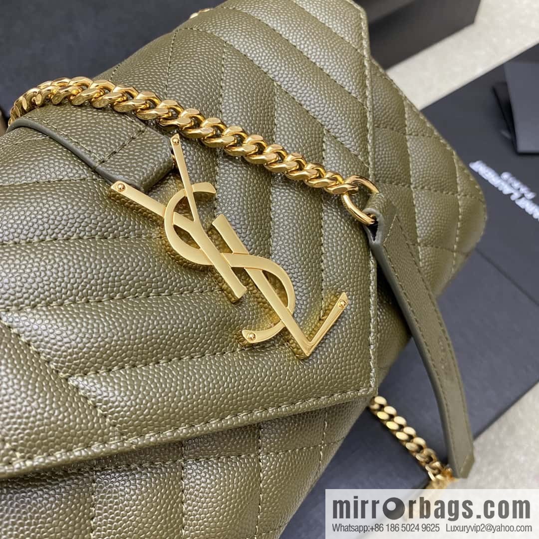 The new Envelope small caviar adopts the top imported leather caviar pattern olive green model: 600915 ball pattern/gold