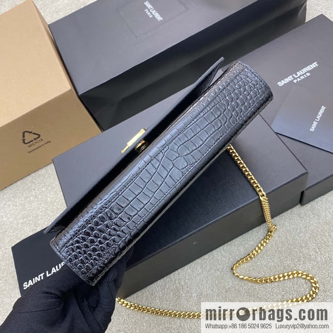 Y's most classic style Kate chain strap crossbody bag black crocodile/gold Model: 354021