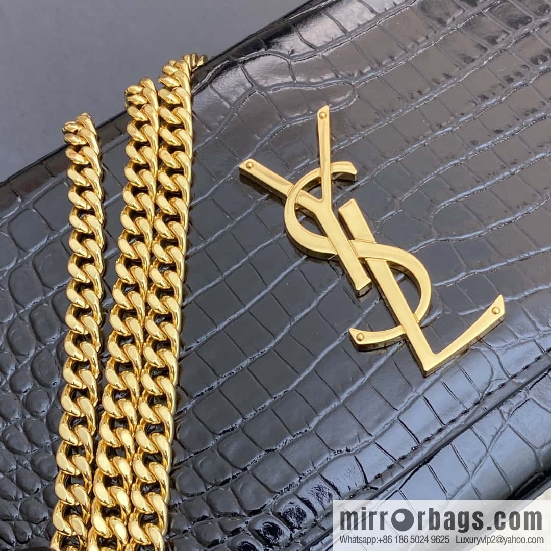 Y's most classic style Kate chain strap crossbody bag black crocodile/gold Model: 354021