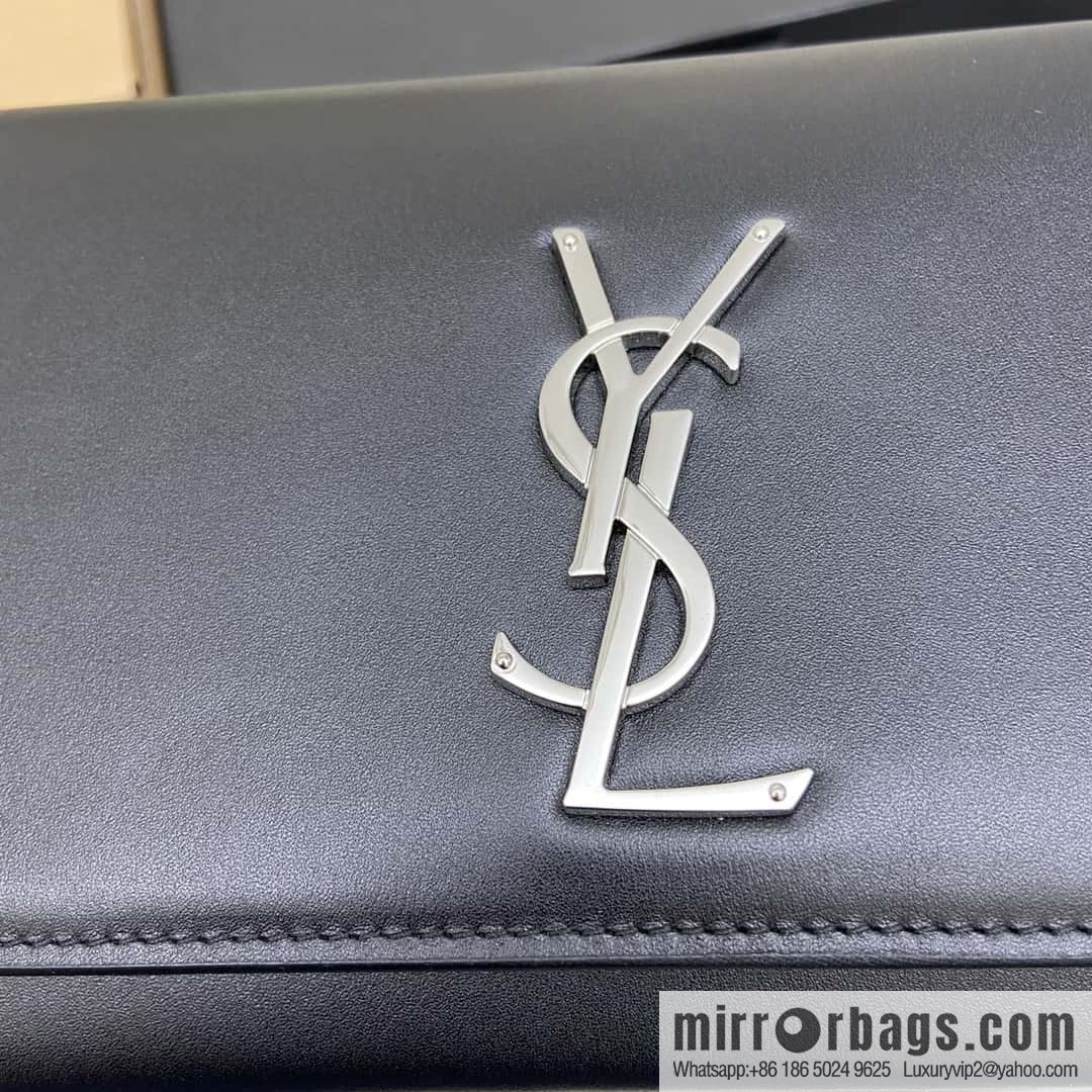 Y's most classic style Kate chain strap crossbody bag South African black leather/silver buckle Model: 354021