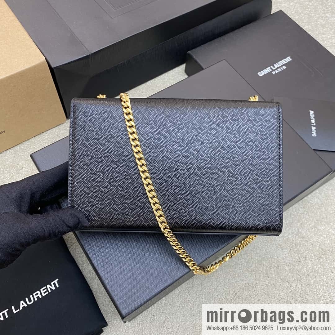 KATE most classic style crocodile leather black ball pattern/gold buckle Model: 377629