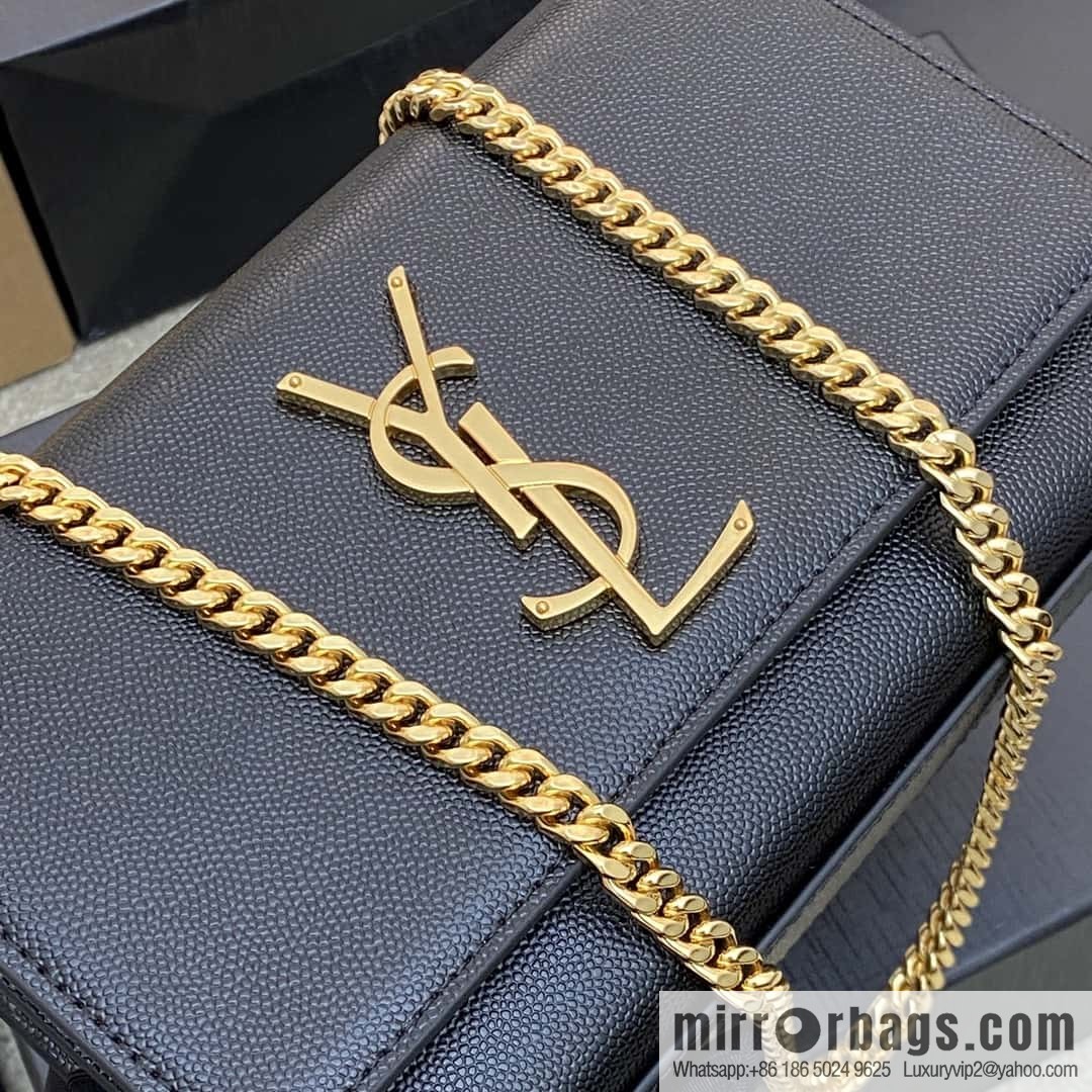 KATE most classic style crocodile leather black ball pattern/gold buckle Model: 377629