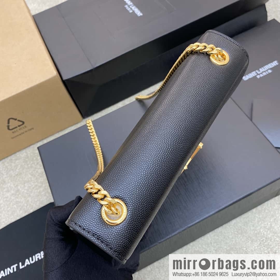 KATE most classic style crocodile leather black ball pattern/gold buckle Model: 377629