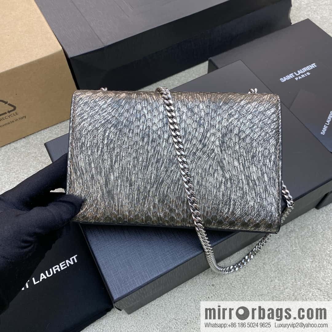 KATE most classic style crocodile leather snake pattern/silver model: 377629