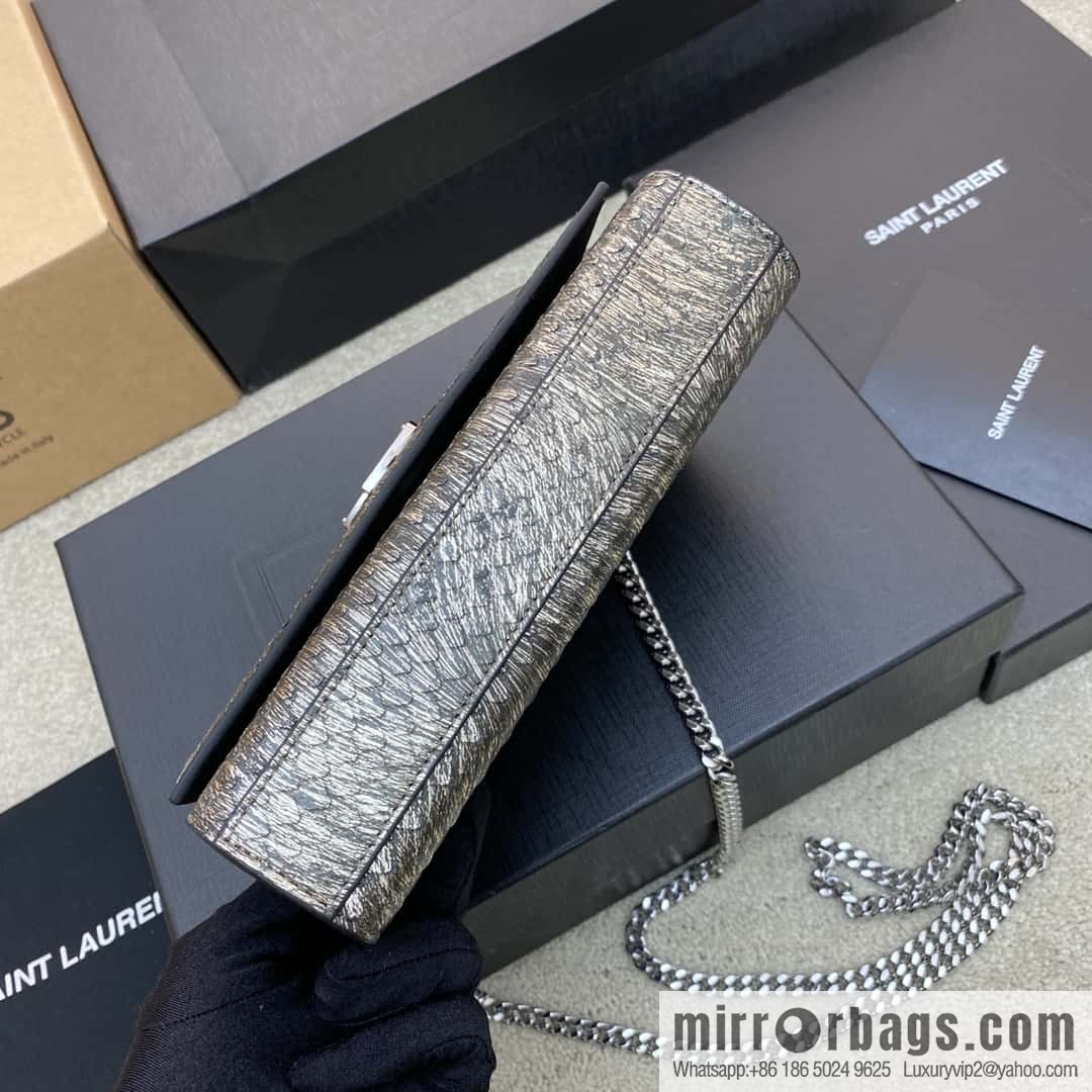 KATE most classic style crocodile leather snake pattern/silver model: 377629