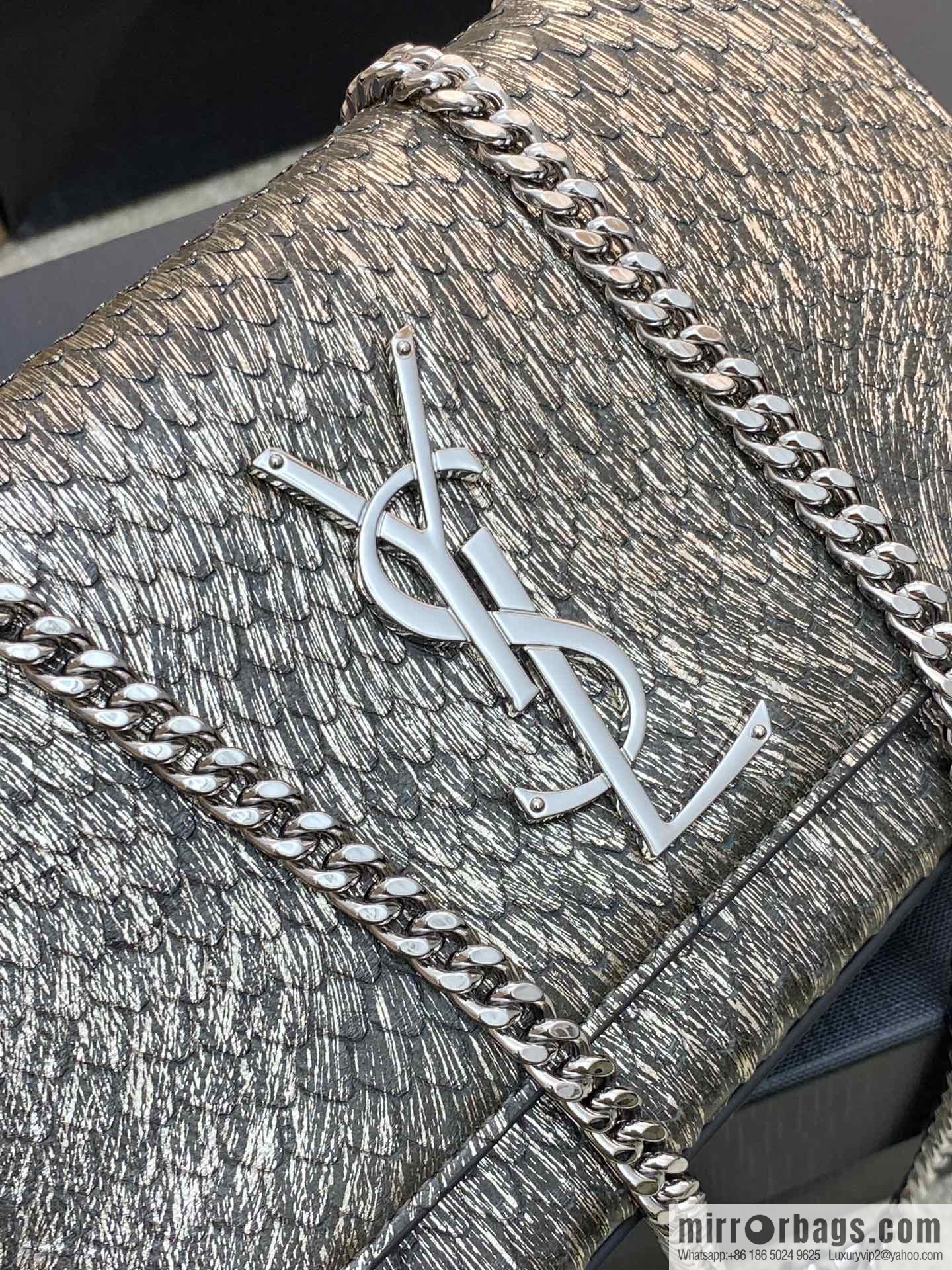 KATE most classic style crocodile leather snake pattern/silver model: 377629