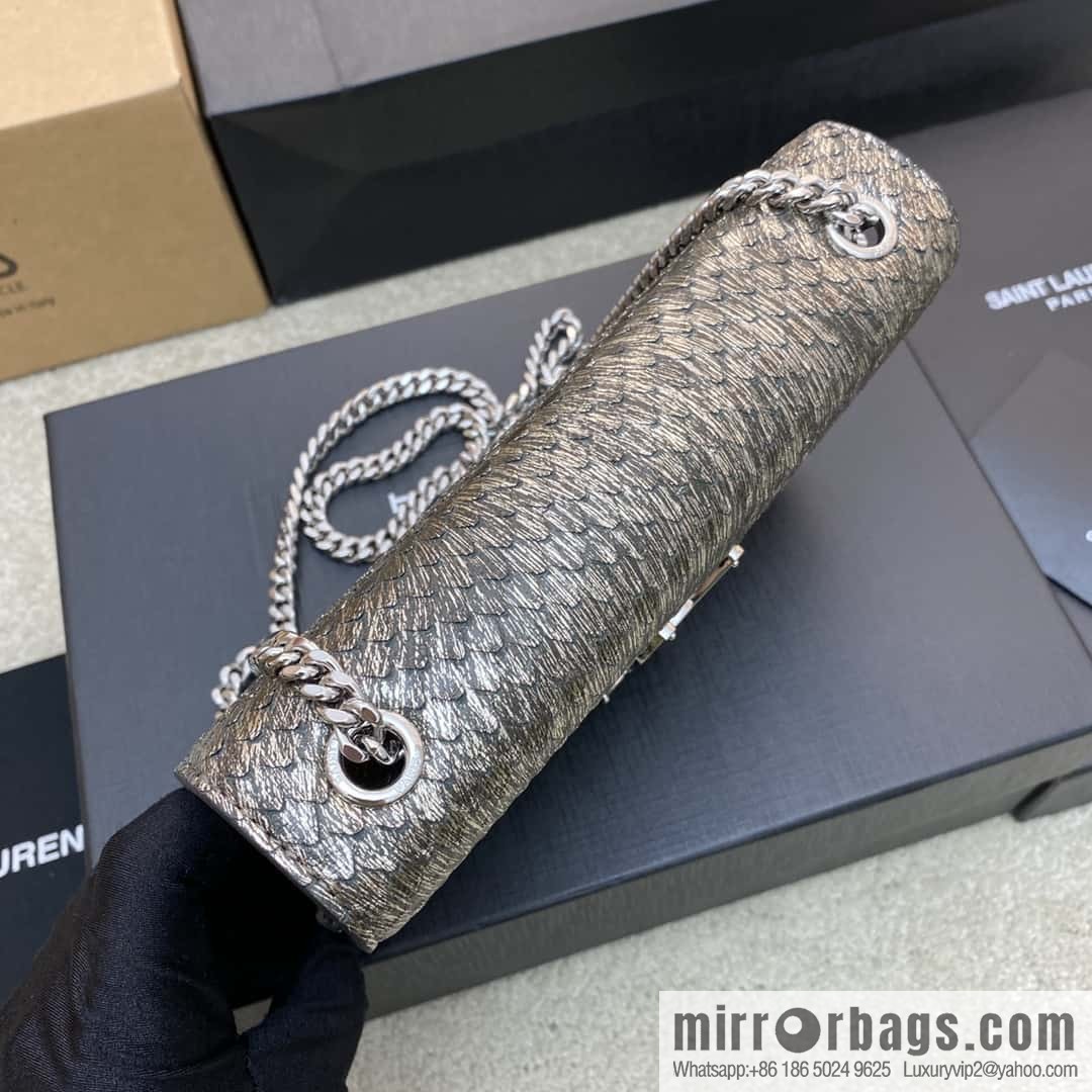 KATE most classic style crocodile leather snake pattern/silver model: 377629