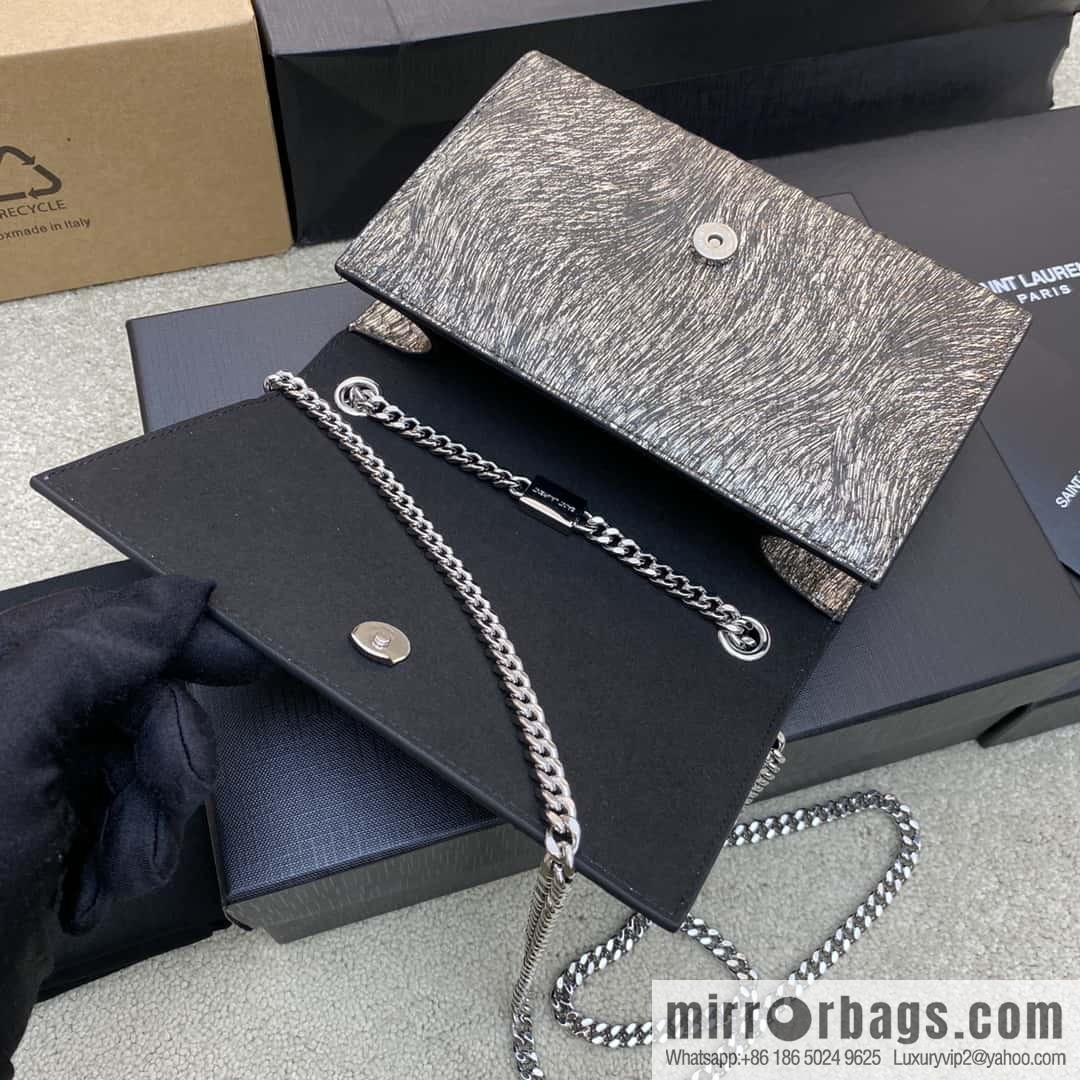 KATE most classic style crocodile leather snake pattern/silver model: 377629