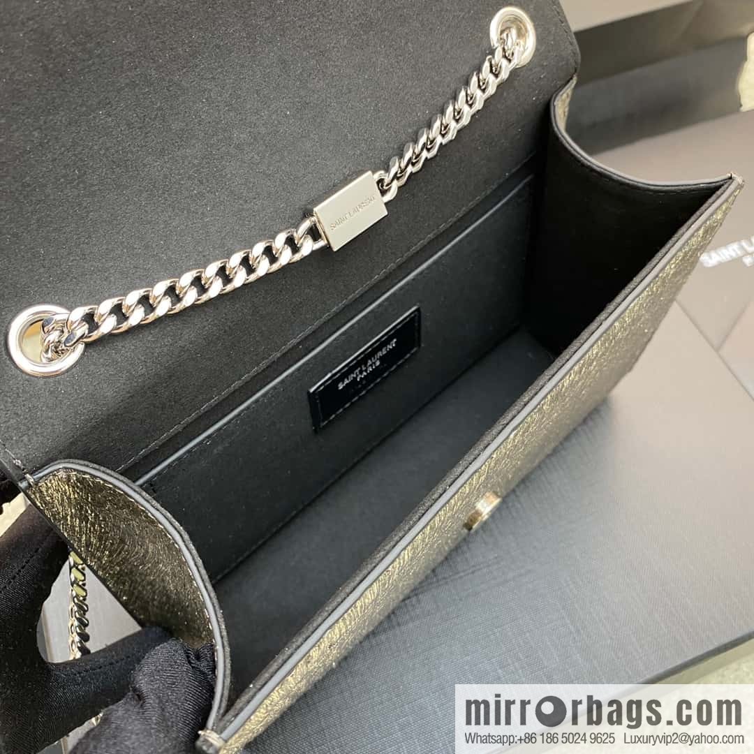 KATE most classic style crocodile leather snake pattern/silver model: 377629