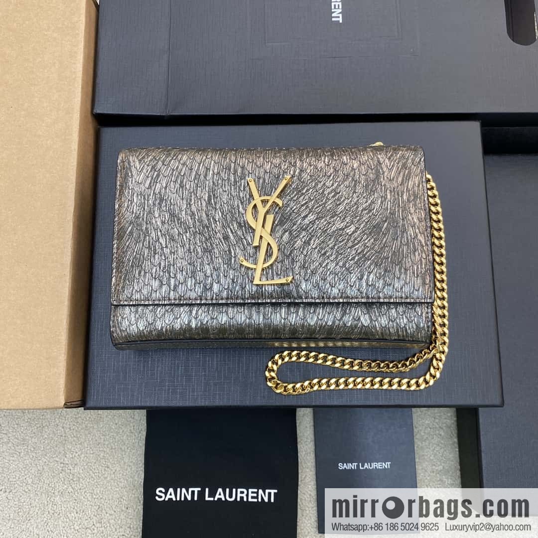 KATE most classic style crocodile leather snake pattern/gold model: 377629