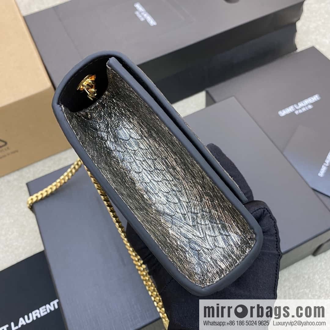 KATE most classic style crocodile leather snake pattern/gold model: 377629