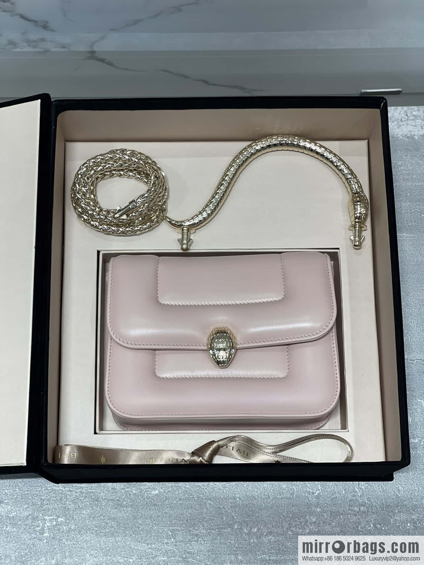 BVLGARI Bulgari small sheepskin snakehead bag Model: 291071