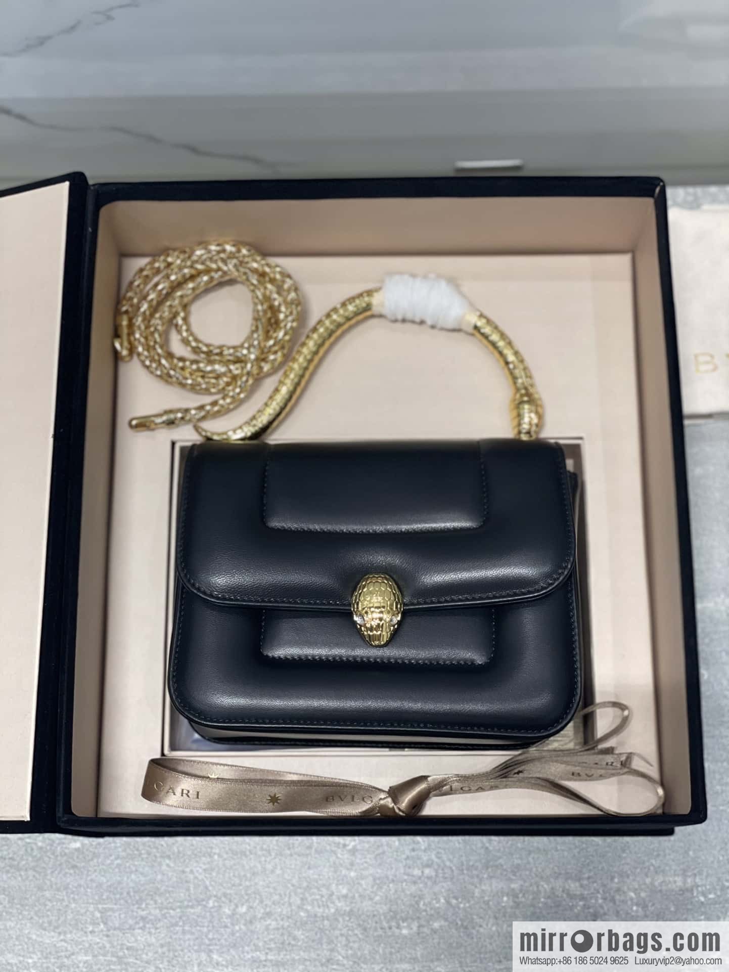 BVLGARI Bulgari small sheepskin snakehead bag Model: 291071