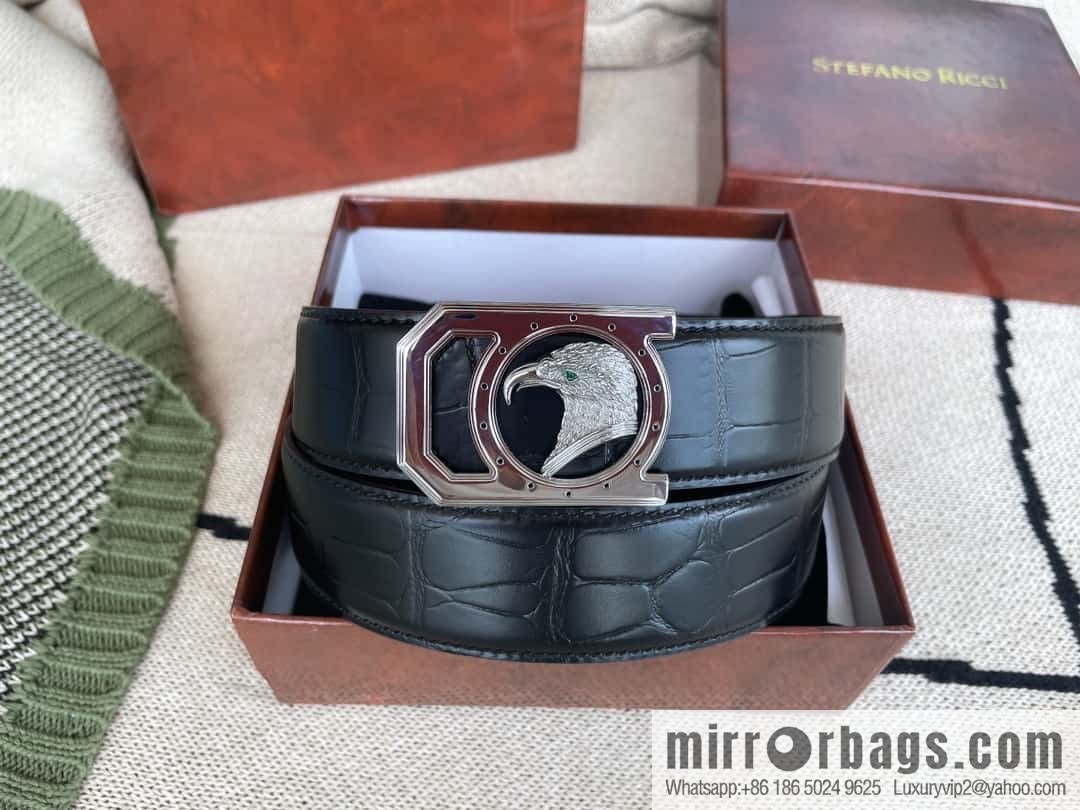 Stefano. Ricci Stephen, stainless steel hand-carved craft eagle head belt 3.8cm