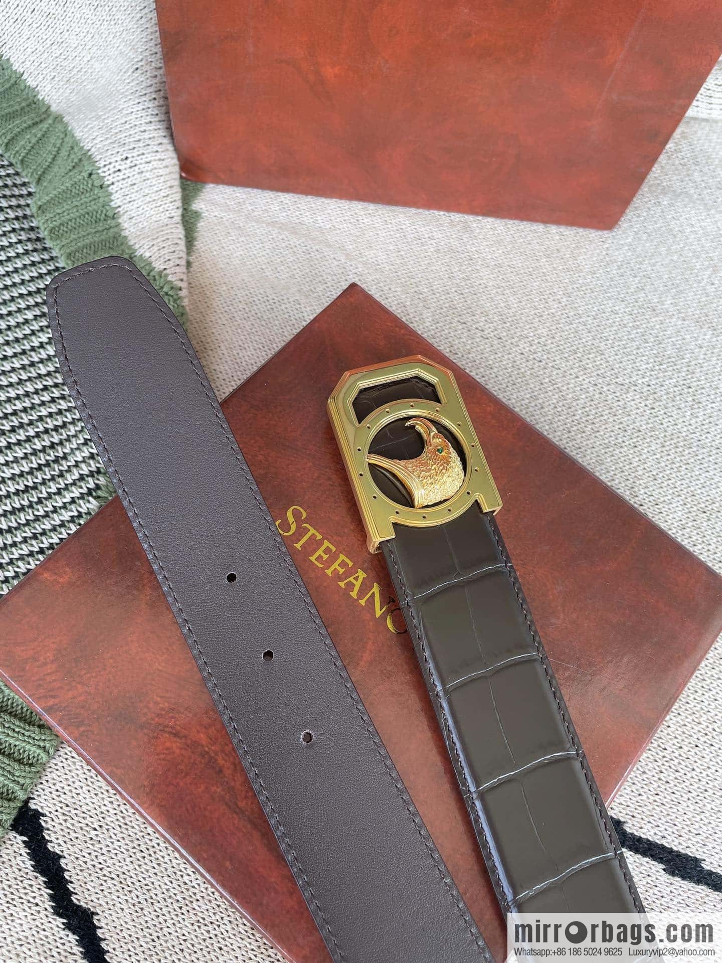 Stefano. Ricci Stephen, stainless steel hand-carved craft eagle head belt 3.8cm