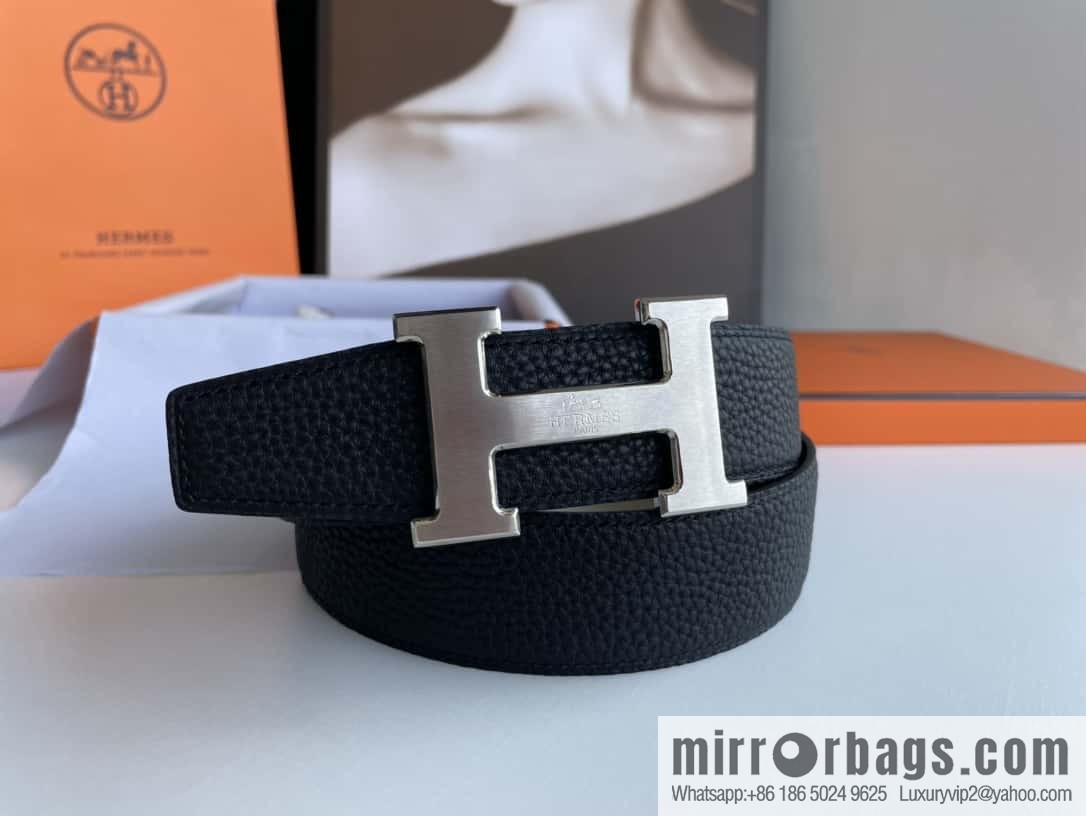 Hermes Hermes H Home Original Leather Lychee Men's 38mm Belt