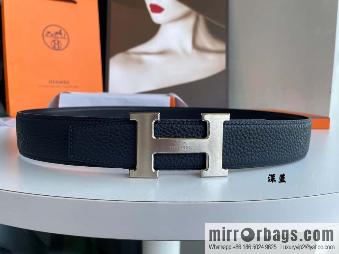 Hermes Hermes H Home Original Leather Lychee Men's 38mm Belt