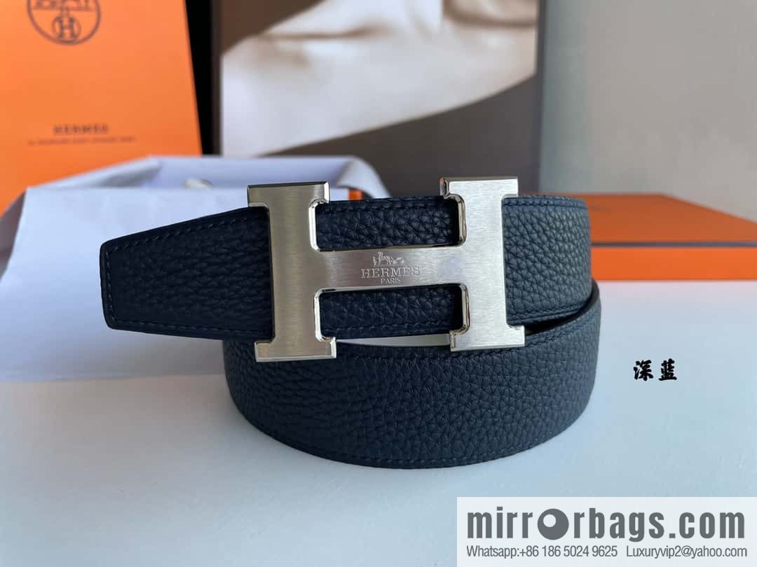 Hermes Hermes H Home Original Leather Lychee Men's 38mm Belt