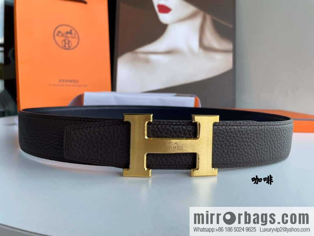 Hermes Hermes H Home Original Leather Lychee Men's 38mm Belt