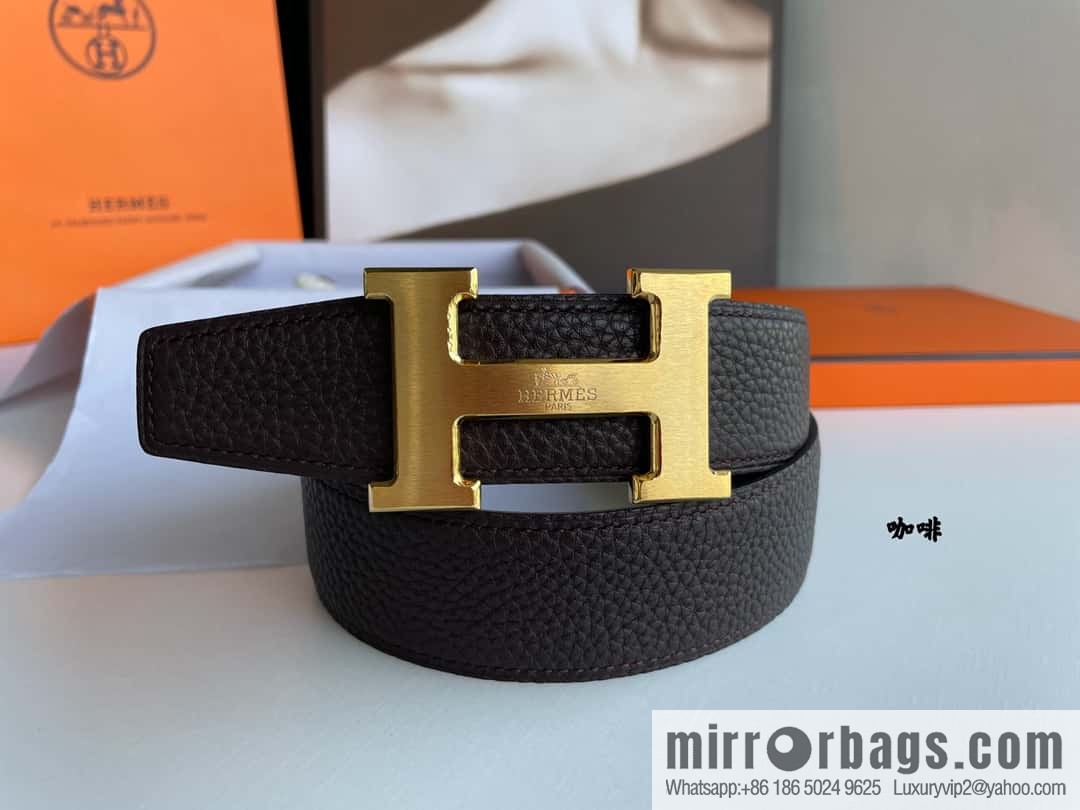 Hermes Hermes H Home Original Leather Lychee Men's 38mm Belt