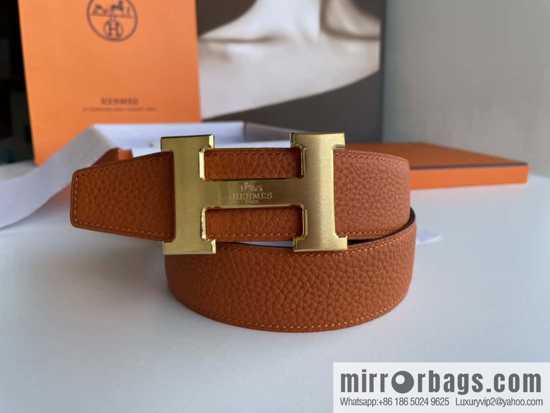 Hermes Hermes H Home Original Leather Lychee Men's 38mm Belt