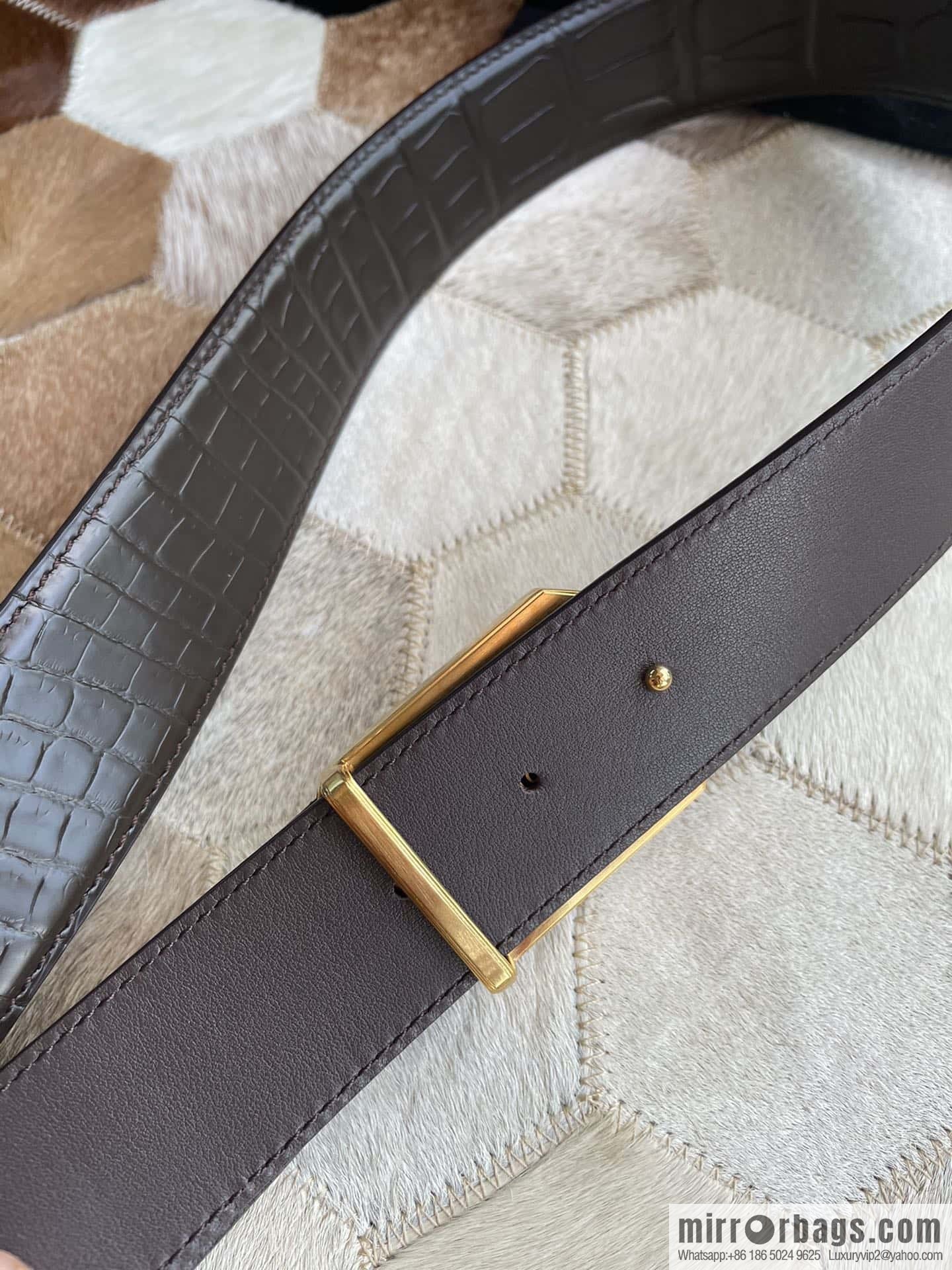 STEFANO RICCI Stephen Raunich Counter Stainless Steel Eagle Head Inner Wear Metal Buckle 3.8cm First Layer Cowhide Fine Imitation Crocodile Leather Belt