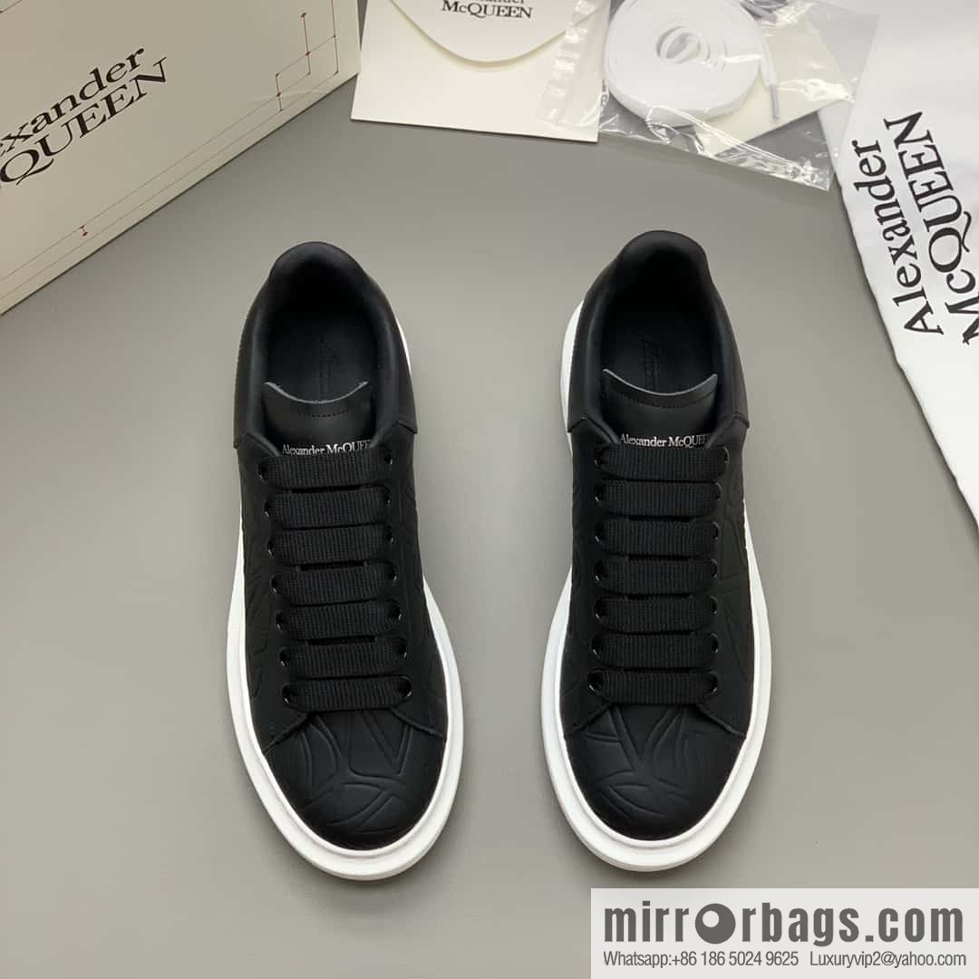 Alexander McQueen Alexander McQueen all-black embossed sneakers for men and women
