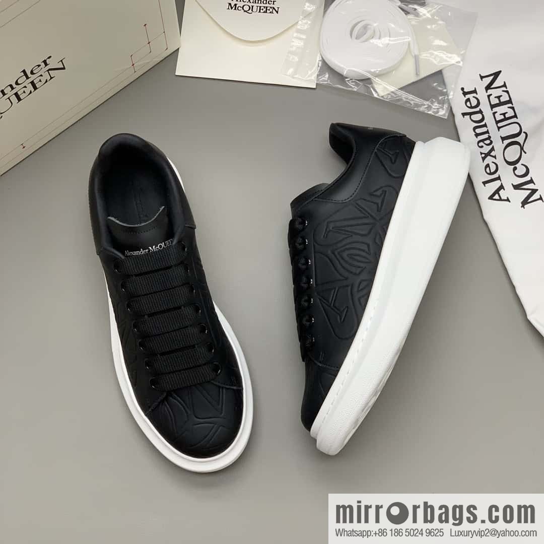 Alexander McQueen Alexander McQueen all-black embossed sneakers for men and women