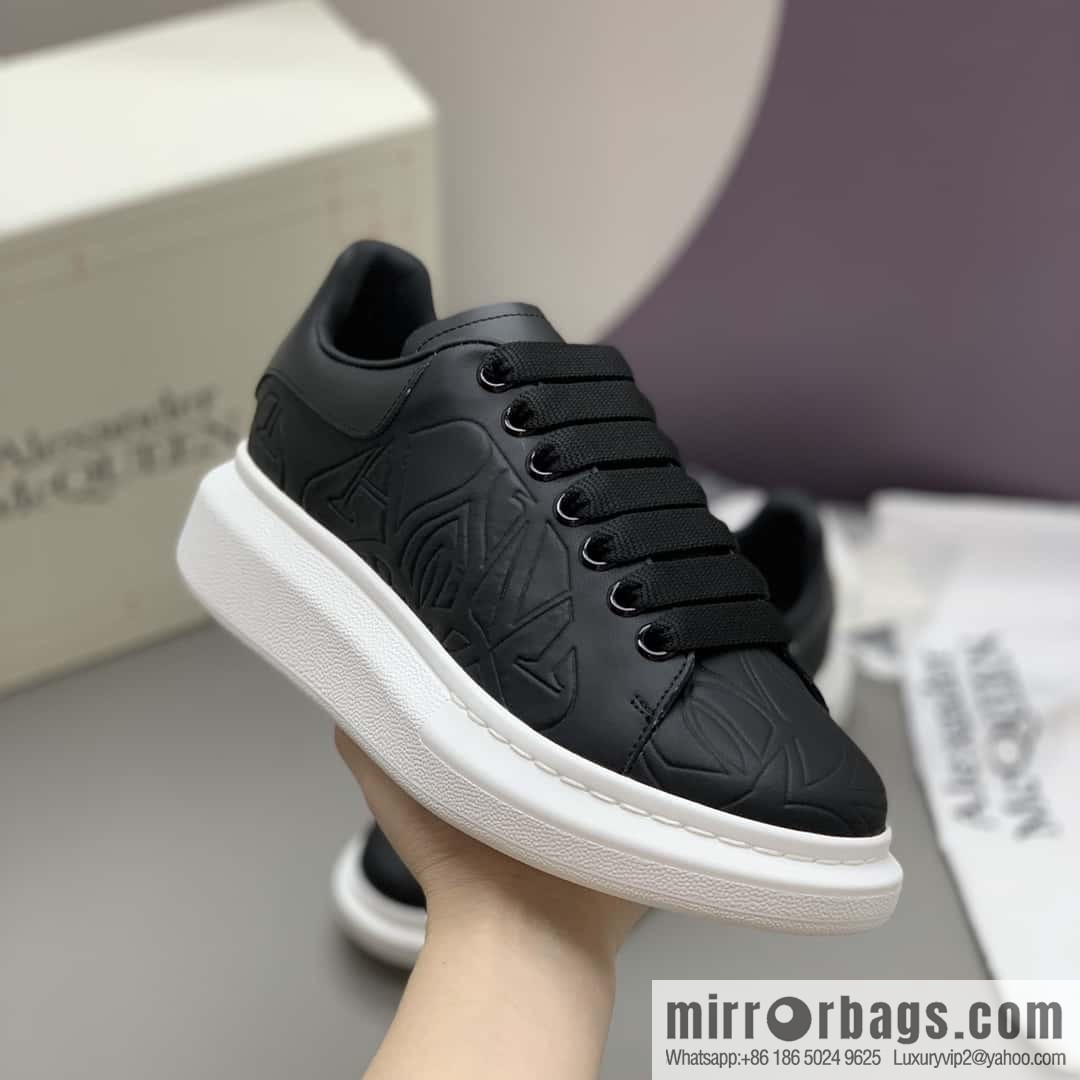 Alexander McQueen Alexander McQueen all-black embossed sneakers for men and women
