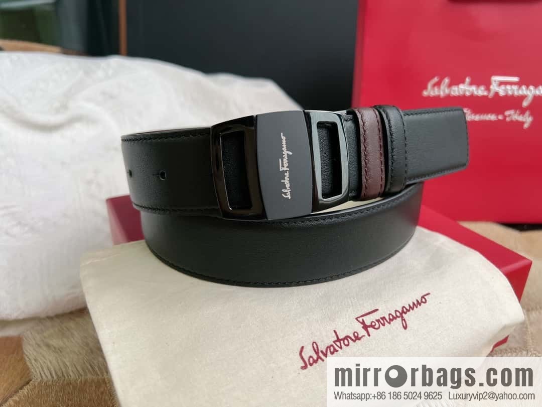 Ferragamo Ferragamo, Stainless Steel Fusion Acrylic Men's Belt 3.5cm