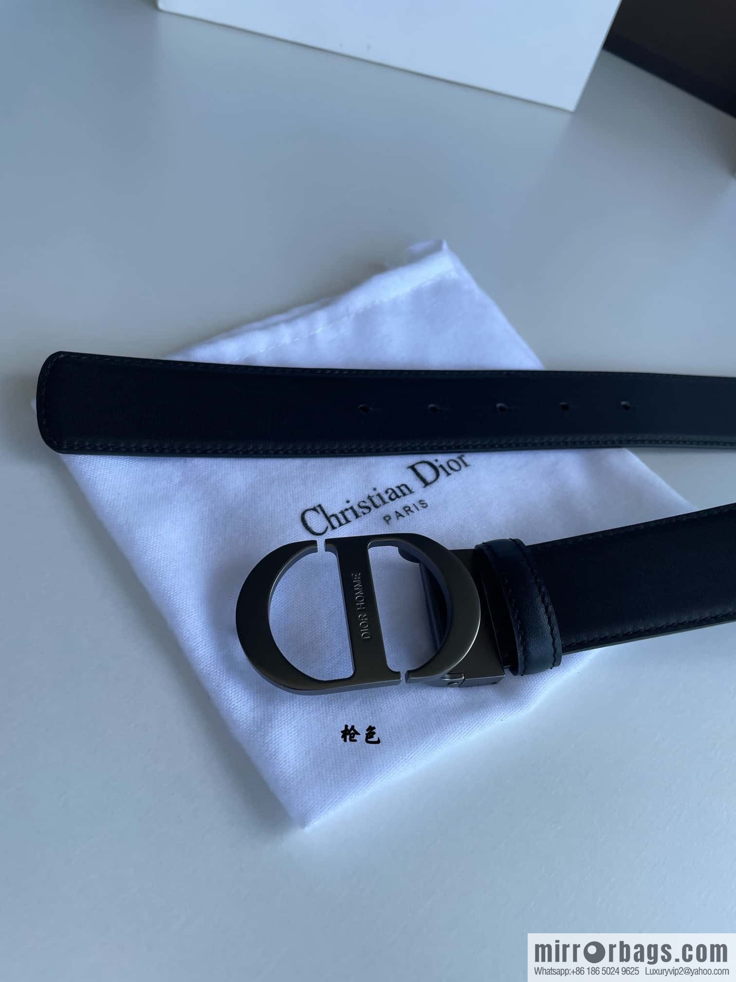 DIOR Dior, imported first layer cowhide matte texture metal buckle men's waist practical and embellished belt