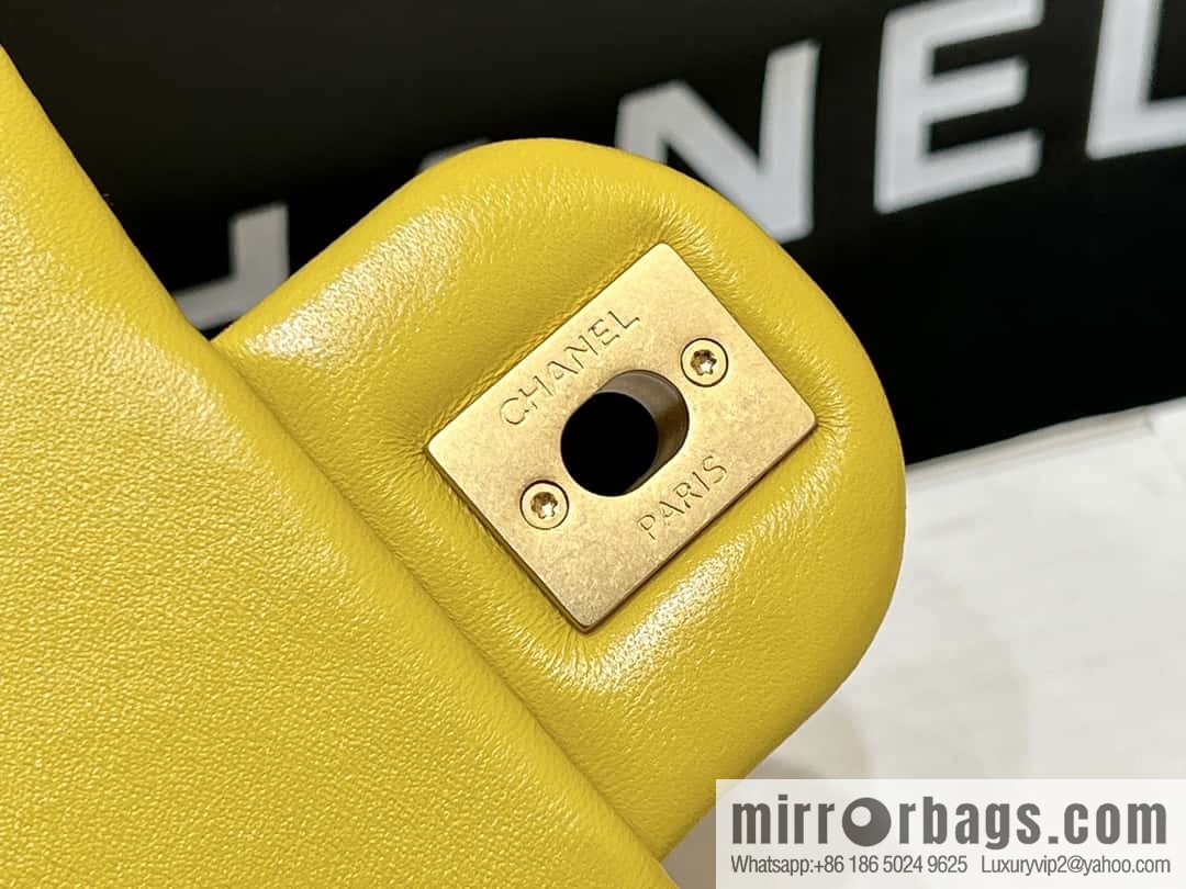 CHANEL 23A Premium Handicraft Workshop Series, Dakar mahogany cf big mini bag AS4165 yellow