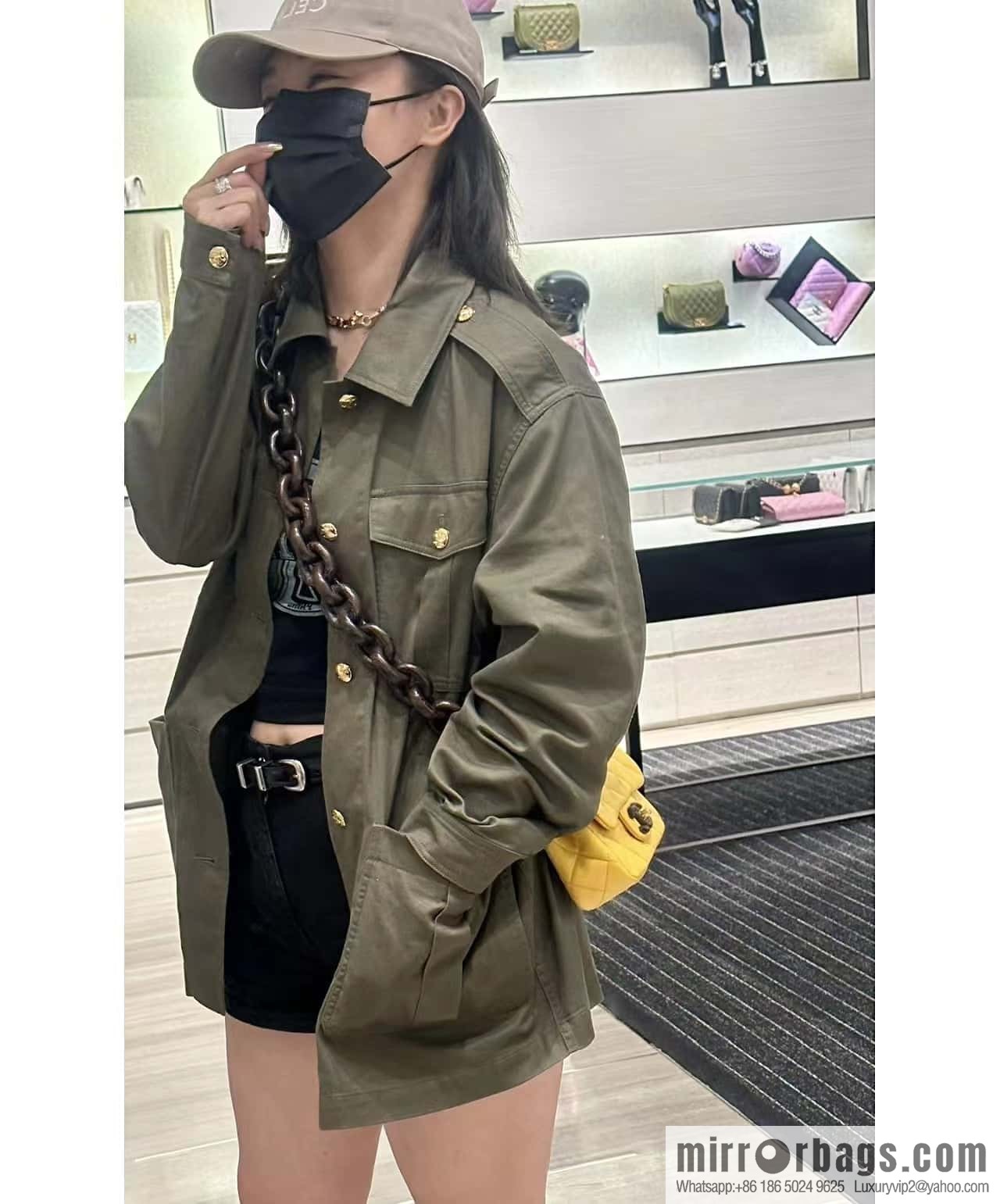 CHANEL 23A Premium Handicraft Workshop Series, Dakar mahogany cf big mini bag AS4165 yellow