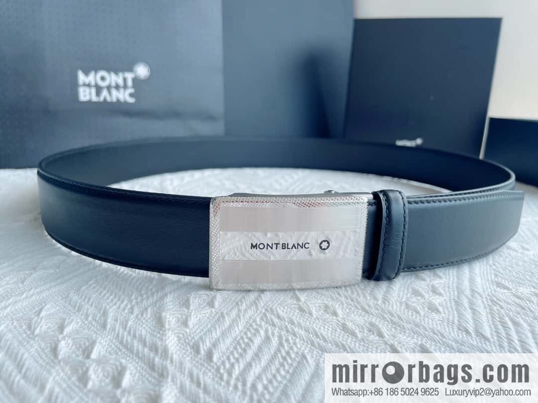 MONTBLANC Montblanc, White Hexagonal Star Capsule Metal Automatic Buckle Men's Automatic Belt