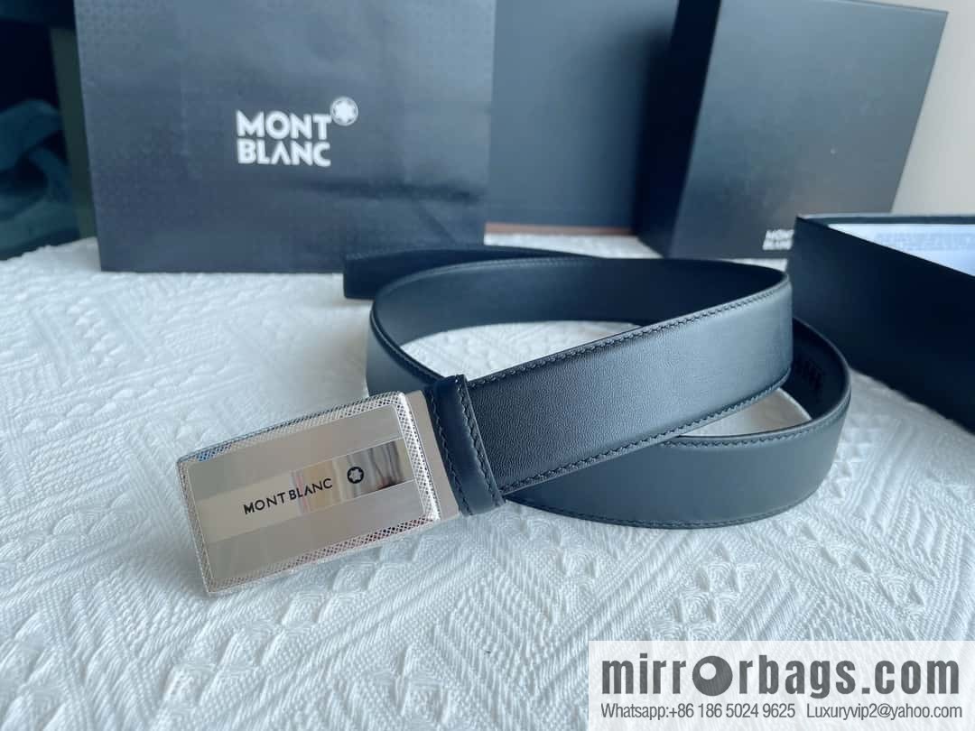 MONTBLANC Montblanc, White Hexagonal Star Capsule Metal Automatic Buckle Men's Automatic Belt