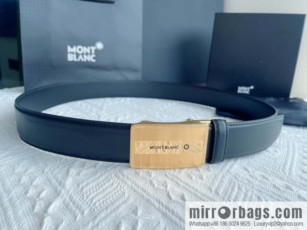 MONTBLANC Montblanc, White Hexagonal Star Capsule Metal Automatic Buckle Men's Automatic Belt