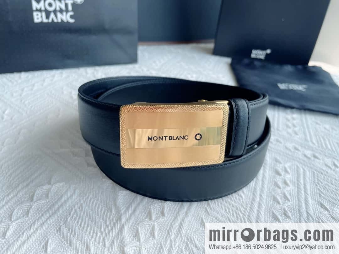 MONTBLANC Montblanc, White Hexagonal Star Capsule Metal Automatic Buckle Men's Automatic Belt