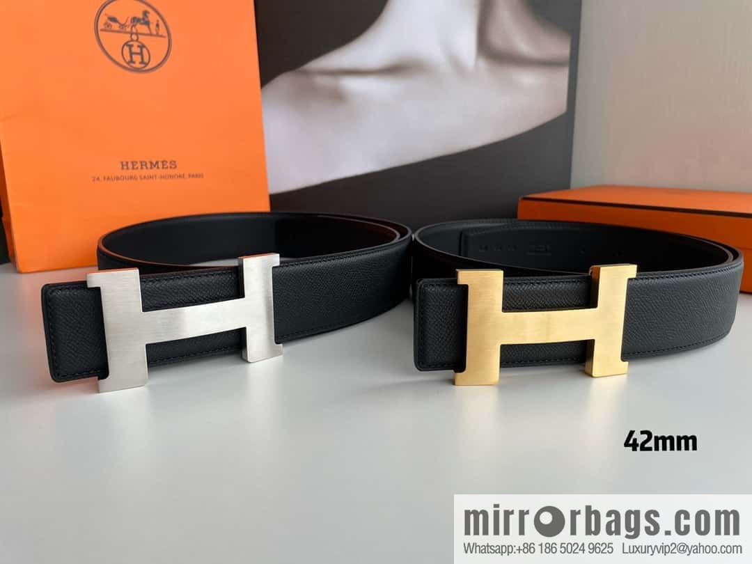 Hermes Hermes, gold silver solder joint metal buckle men's belt 4.2cm