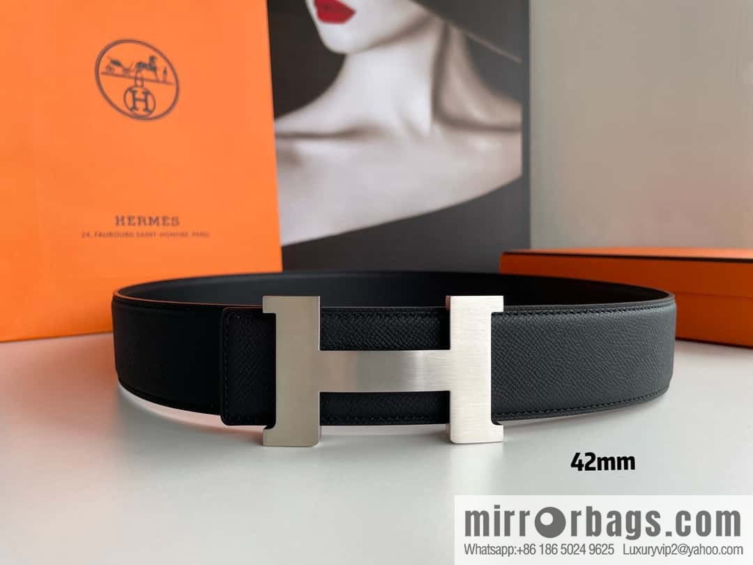 Hermes Hermes, gold silver solder joint metal buckle men's belt 4.2cm