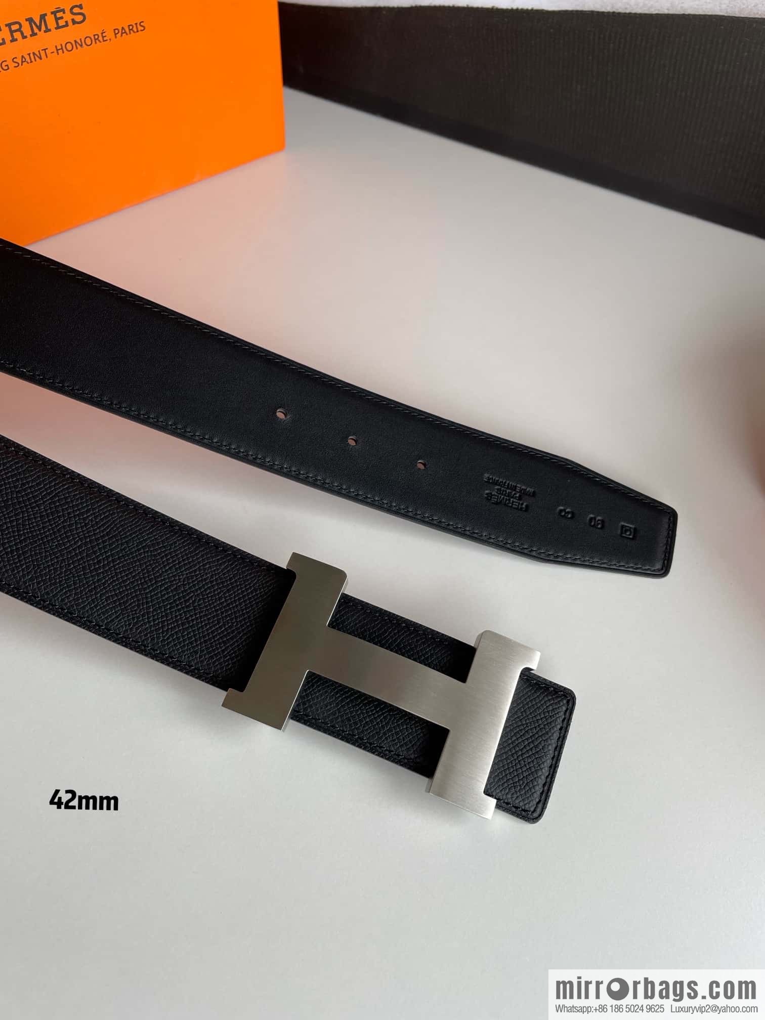 Hermes Hermes, gold silver solder joint metal buckle men's belt 4.2cm