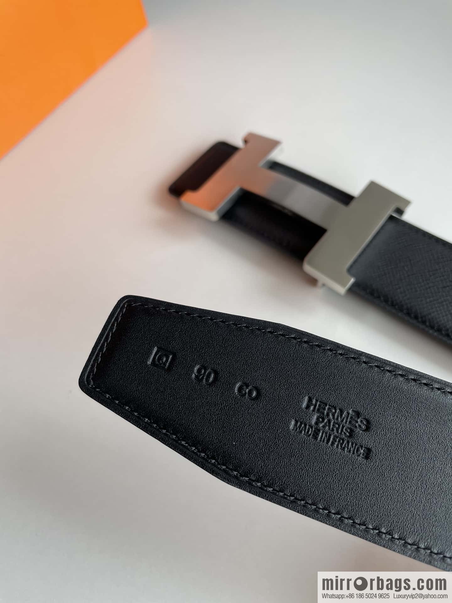 Hermes Hermes, gold silver solder joint metal buckle men's belt 4.2cm