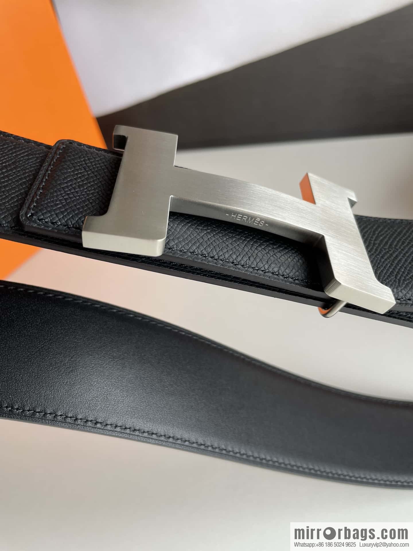 Hermes Hermes, gold silver solder joint metal buckle men's belt 4.2cm