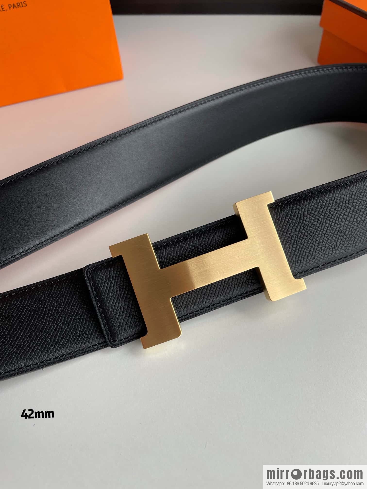Hermes Hermes, gold silver solder joint metal buckle men's belt 4.2cm