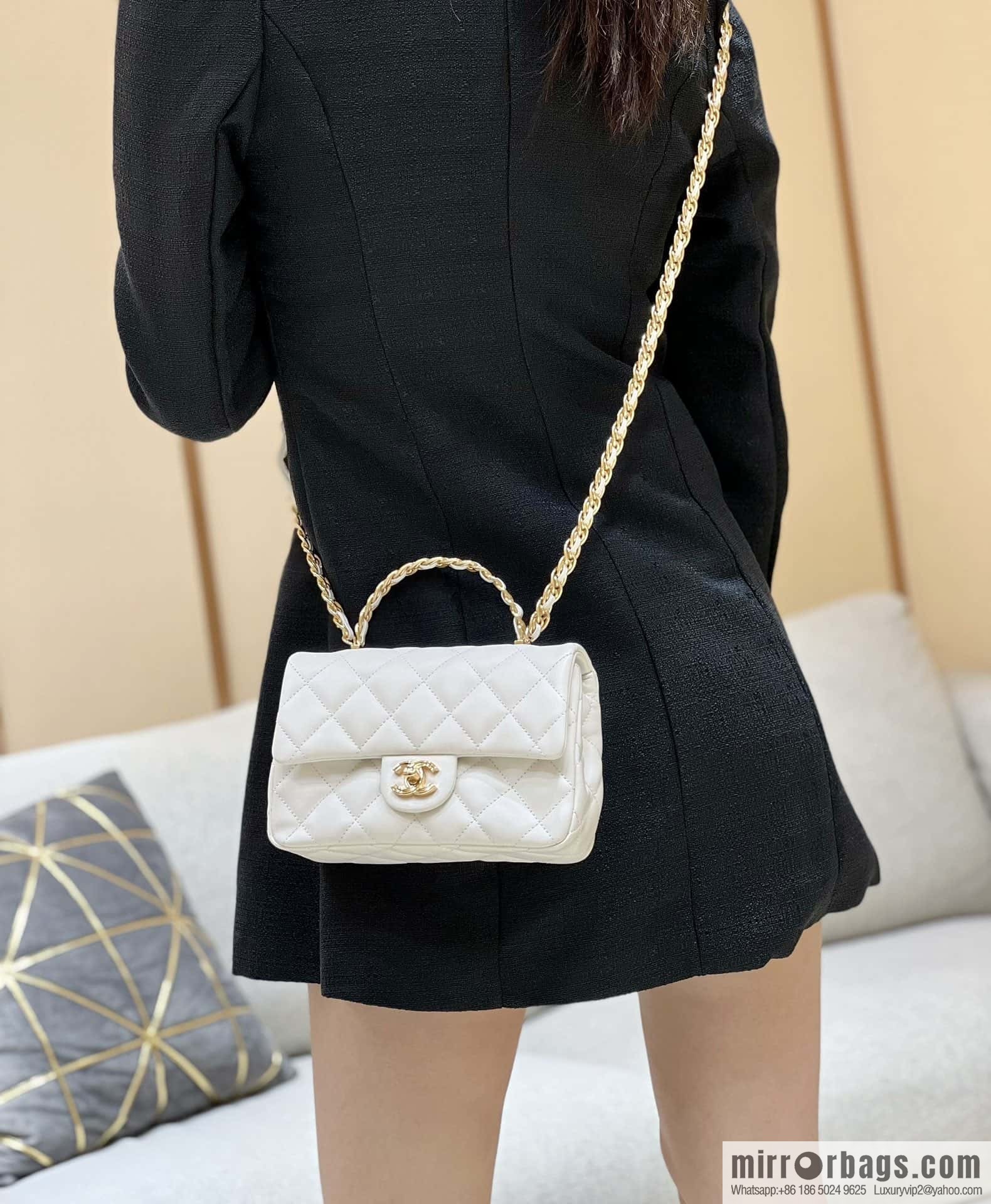 CHANEL 23S spring/summer series CF handle mini AS4023 white
