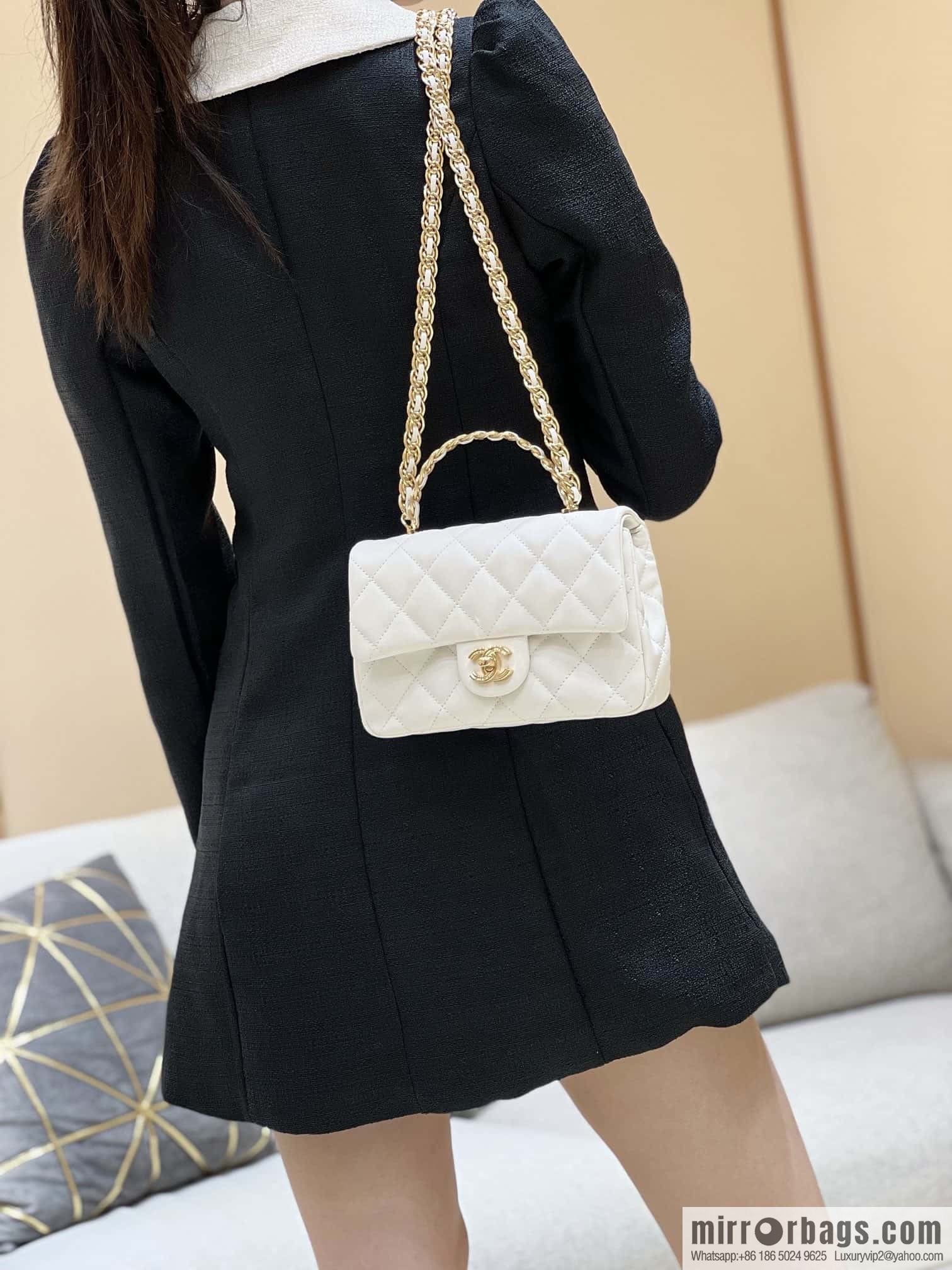 CHANEL 23S spring/summer series CF handle mini AS4023 white