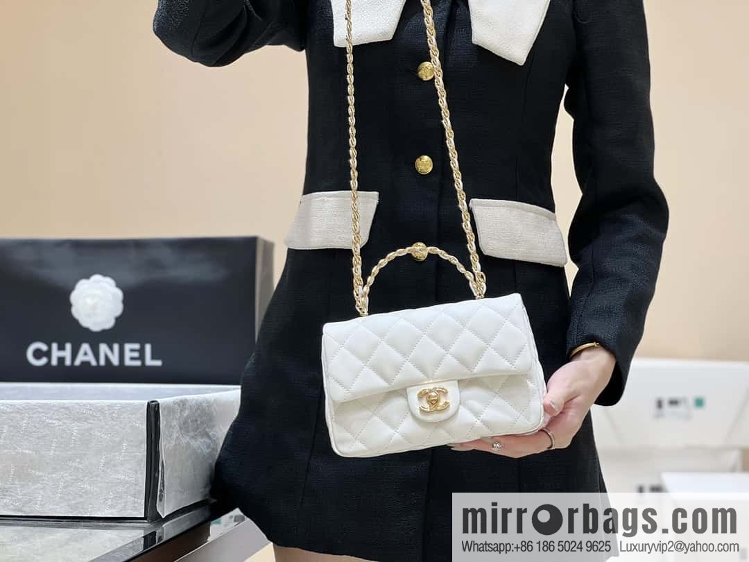 CHANEL 23S spring/summer series CF handle mini AS4023 white