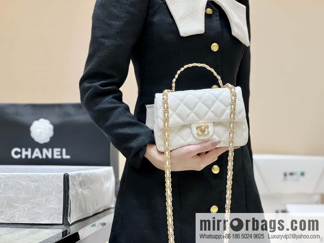 CHANEL 23S spring/summer series CF handle mini AS4023 white